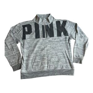 PINK by Victoria Secret Campus Quarter Zip Pullover Sweatshirt M